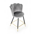 Стул барный HALMAR H106 серый/черный/золотой